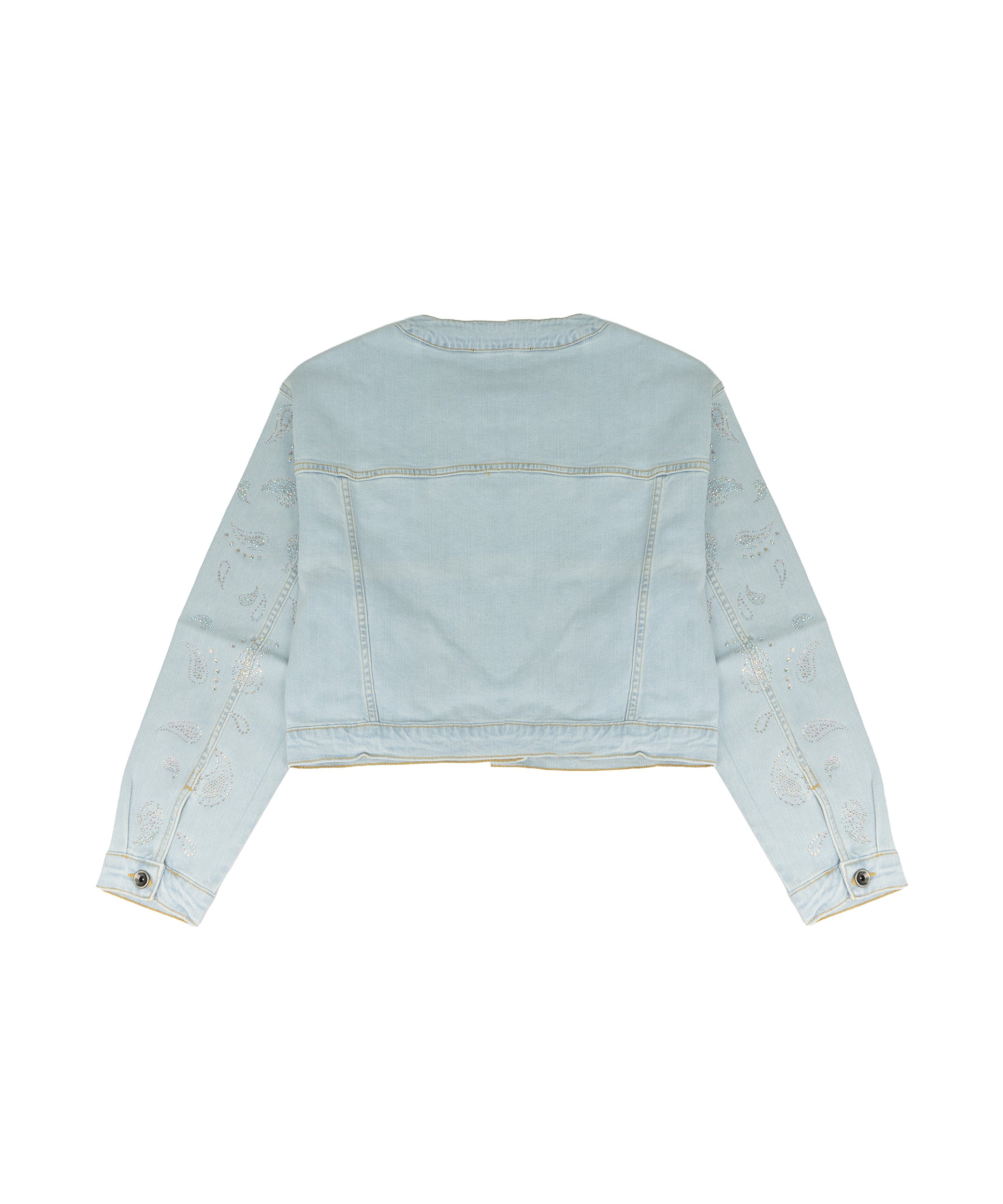 Patrizia Pepe Kids Giubbino in Denim con Strass per Bambine