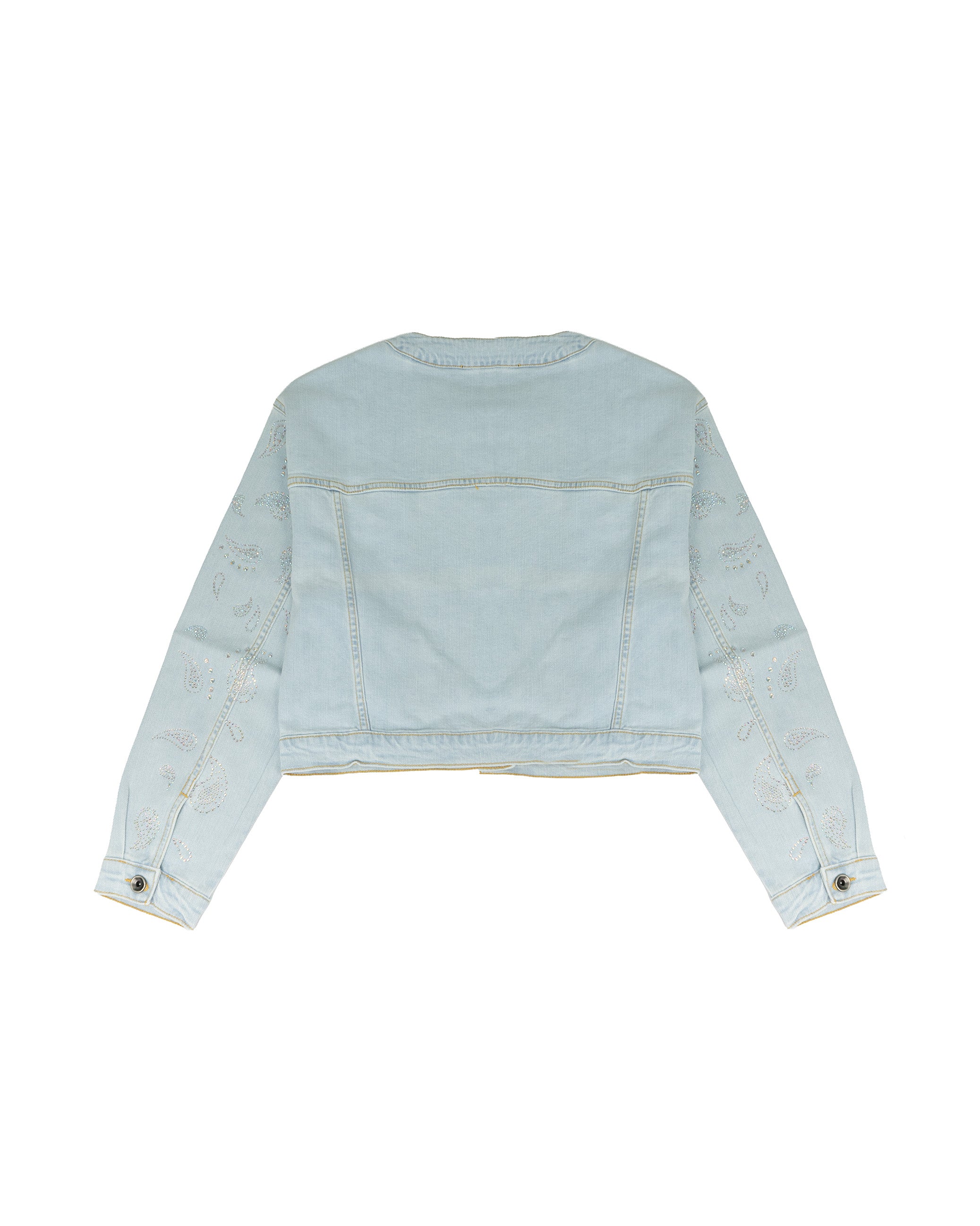 Patrizia Pepe Kids Giubbino in Denim con Strass per Bambine