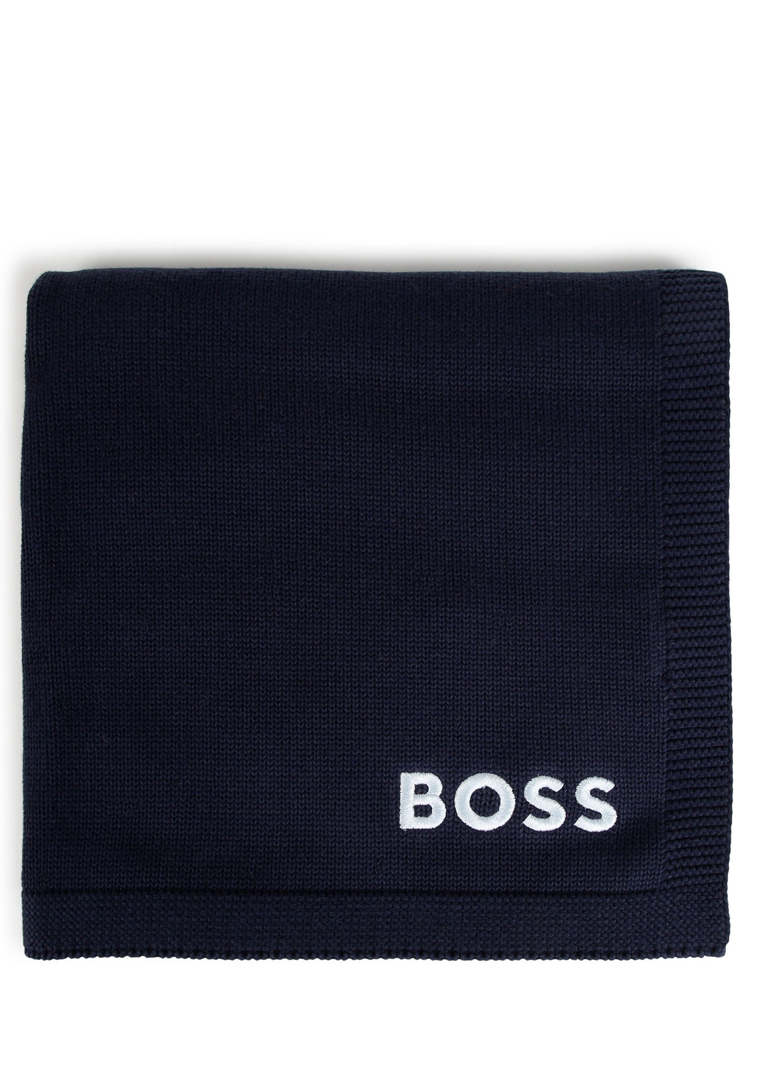 Boss Kids Coperta Blu con Intarso Logo per Neonati