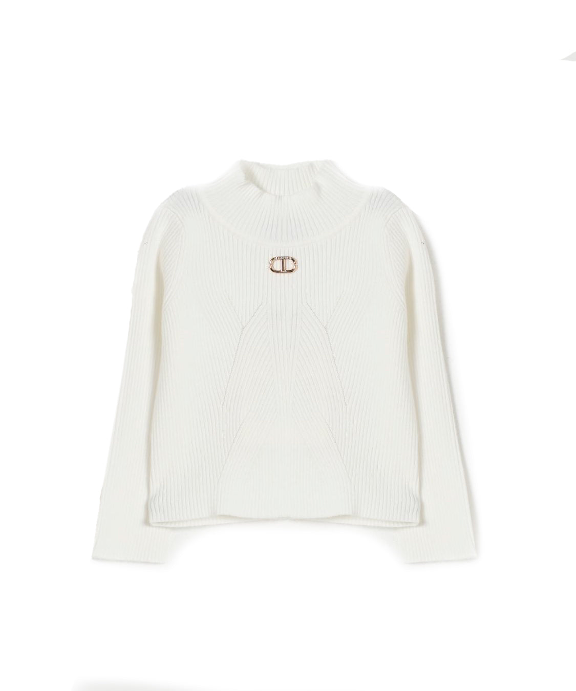 Twinset Kids Maglione Bianco con Logo per Bambine