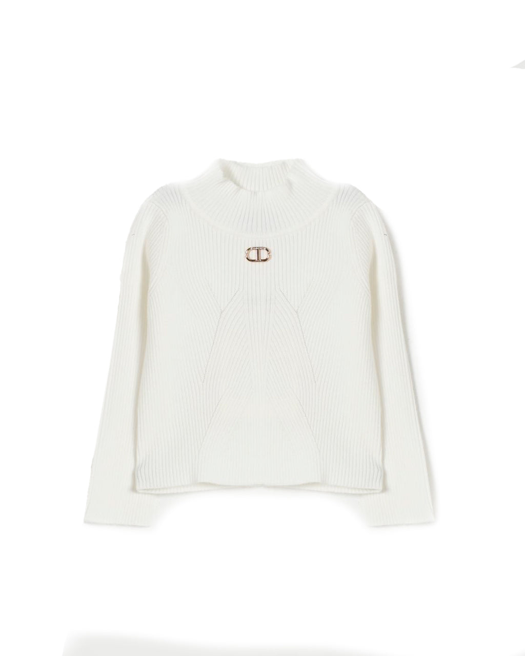 Twinset Kids Maglione Bianco con Logo per Bambine