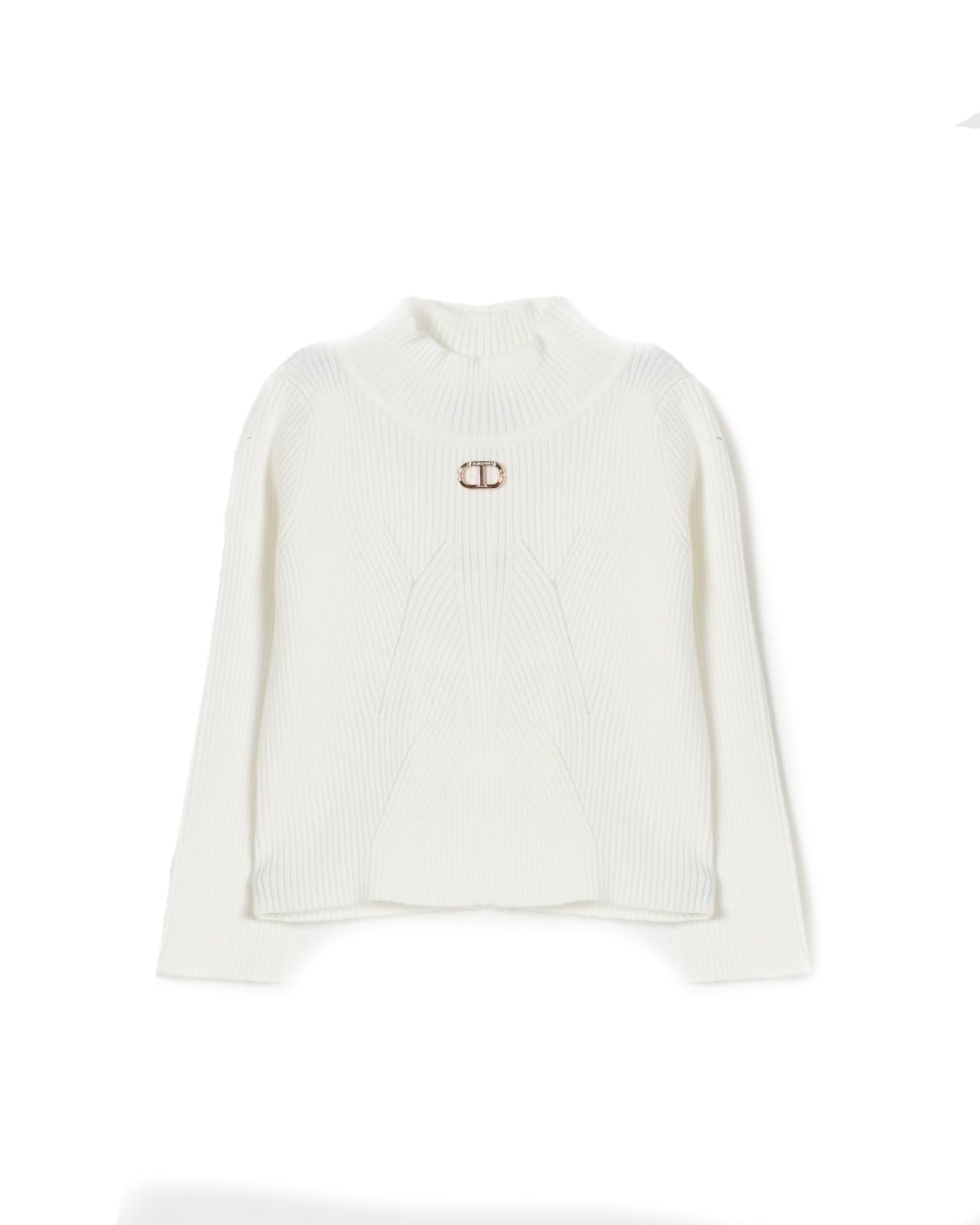 Twinset Kids Maglione Bianco con Logo per Bambine