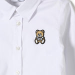 Moschino Kids Camicia Bianca con Patch Teddy Bear per Neonati (dettaglio)
