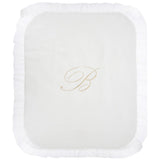 Blumarine Kids Copertina Panna con Balza in Tulle e Logo B in Strass per Bambine