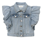 Vicolo Kids Giubbino in Denim con Tasche per Bambine