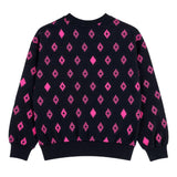 Marcelo Burlon County of Milan Kids Felpa Nero All-Over Fucsia per Bambine