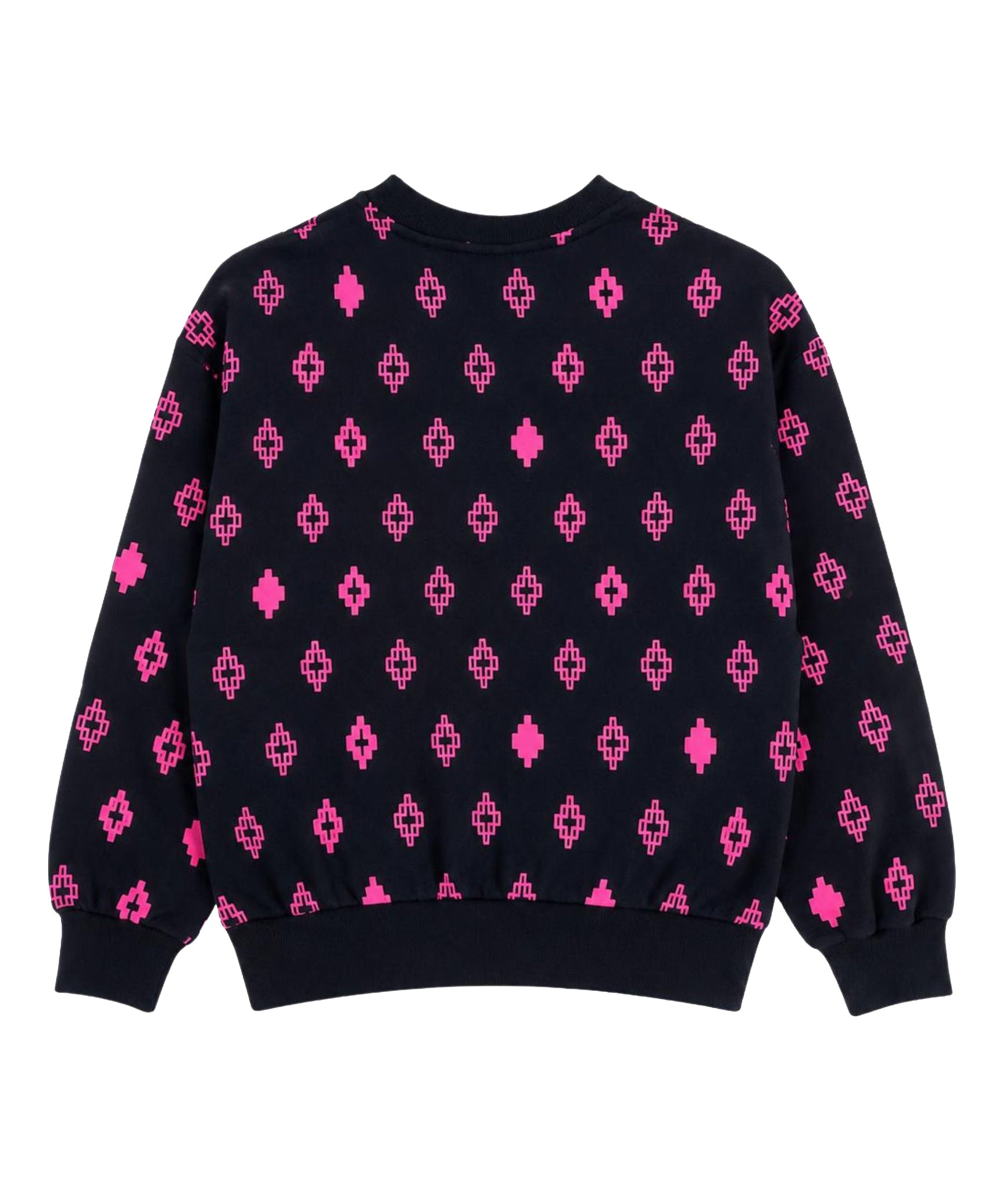 Marcelo Burlon County of Milan Kids Felpa Nero All-Over Fucsia per Bambine