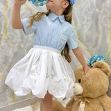 Elisabetta Franchi La Mia Bambina Abito Celeste/Bianco per Bambine