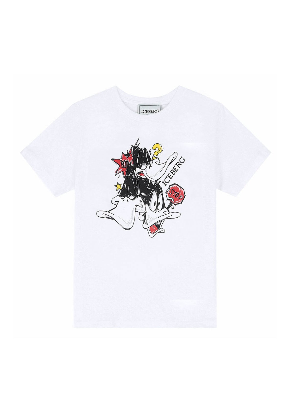 Iceberg Kids T-Shirt Bianca con Stampa Daffy Duck per Bambine