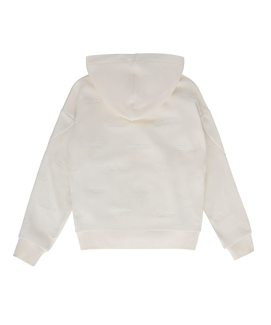 Iceberg Kids Felpa con Cappuccio Bianca per Bambini