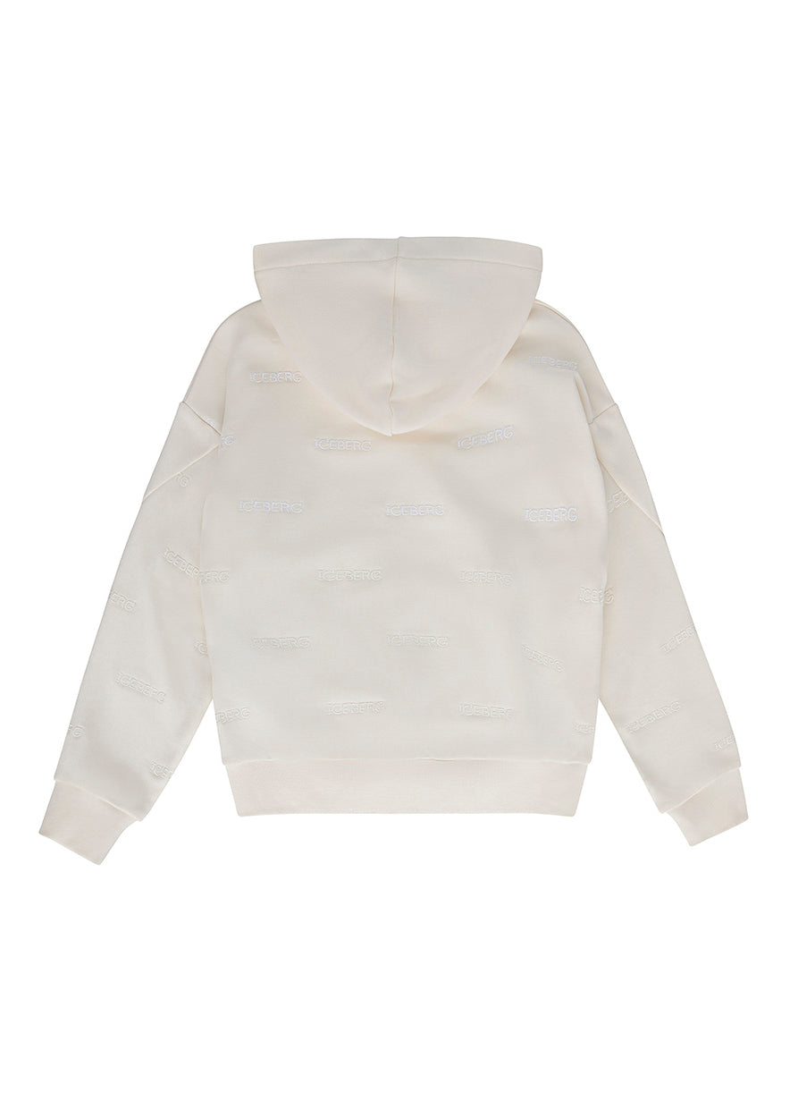 Iceberg Kids Felpa con Cappuccio Bianca per Bambini
