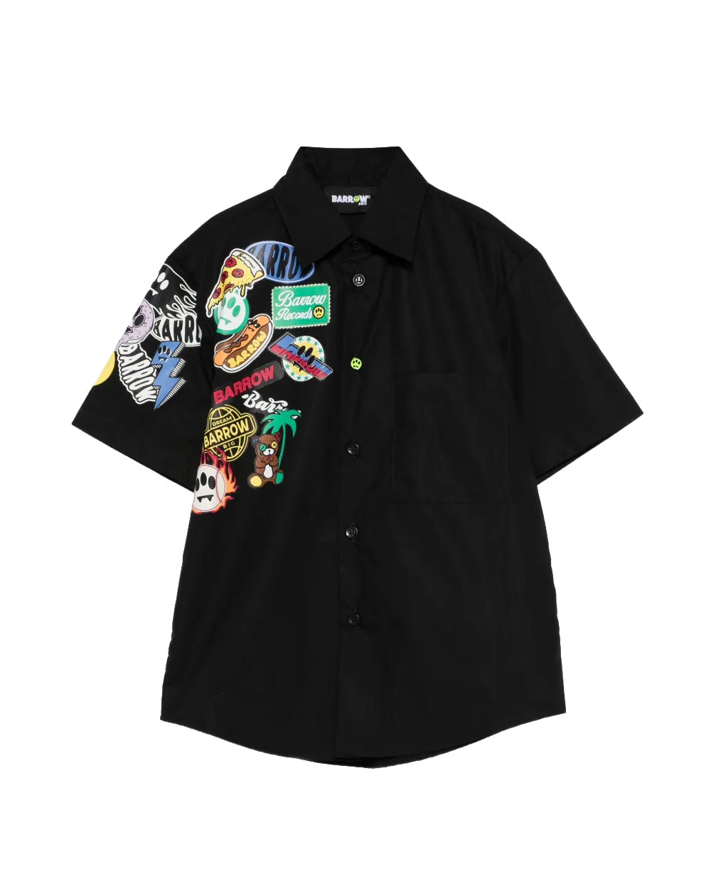 Barrow Kids Camicia Nera con Ricami Unisex