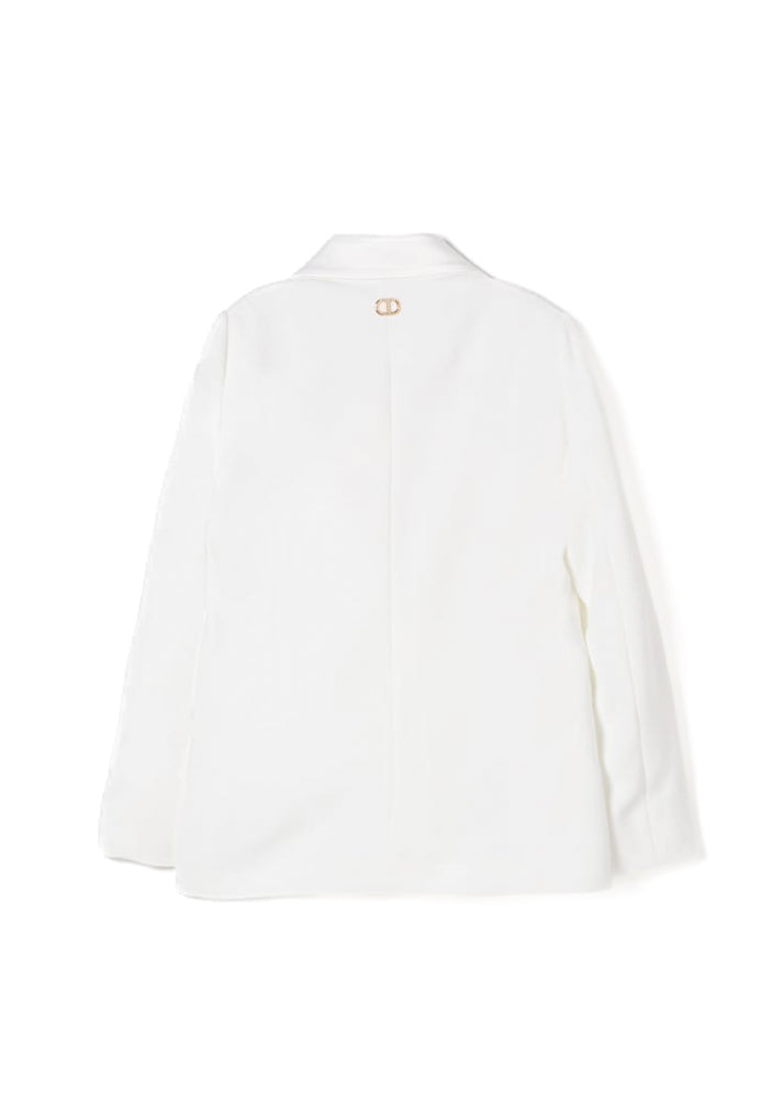 Twinset Kids Giacca Doppiopetto Bianca per Bambine