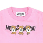 Moschino Kids Felpa Rosa con Logo Teddy Bear per Neonate (DETTAGLIO)