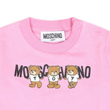 Moschino Kids Felpa Rosa con Logo Teddy Bear per Neonate (DETTAGLIO)