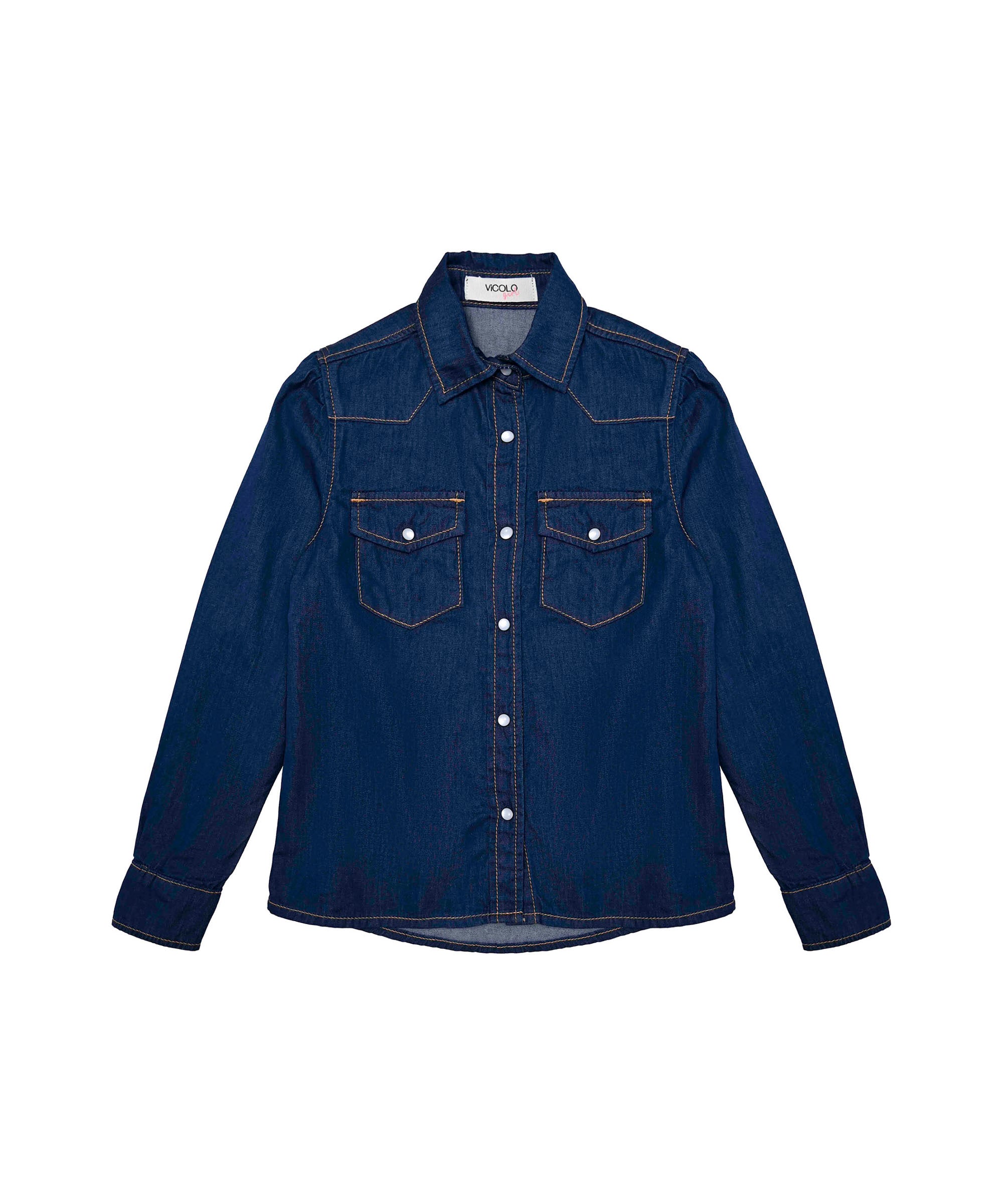 Vicolo Kids Camicia Denim Blu per Bambine