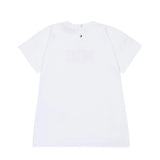 Diesel Kids Abito Bianco con Logo Stampato per Neonate