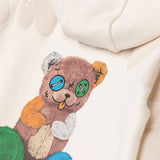 Barrow Kids Felpa con Cappuccio Crema con Stampa Logo e Smile