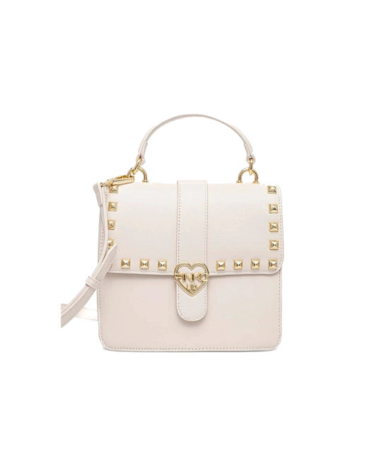 Pinko Kids Borsa a Tracolla Crema con Borchie per Bambine