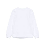 Dsquared2 Kids Felpa Bianca Girocollo con Stampa per Bambini