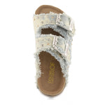 Colors of California Kids Sandalo Denim Bianco Doppia Fascia con Strass per Bambine