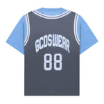 Gcds Kids T-Shirt Grigio e Azzurro con Logo per Bambini