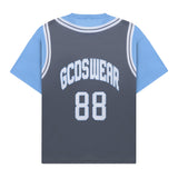 Gcds Kids T-Shirt Grigio e Azzurro con Logo per Bambini