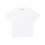Diesel Kids T-shirt Bianca con Oval D in Metallo per Bambini