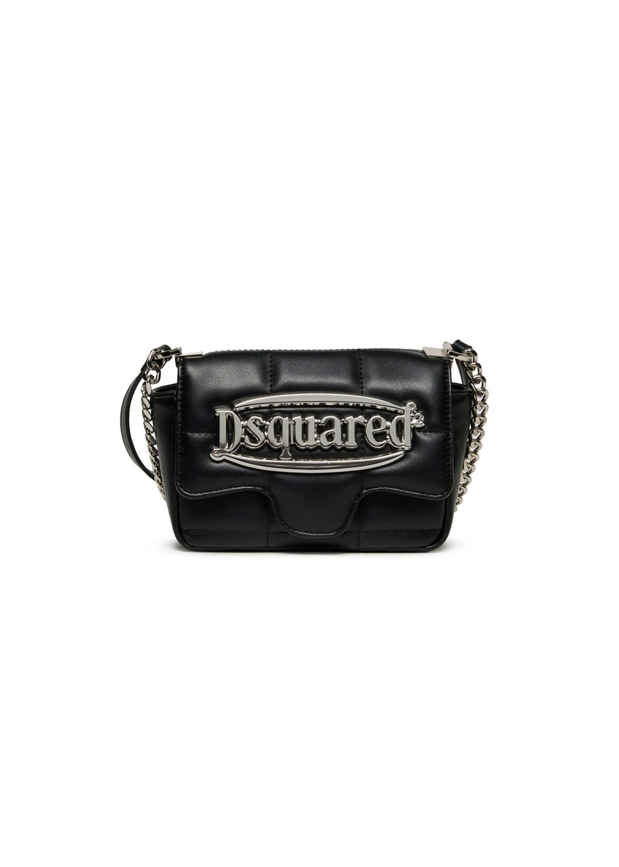 Dsquared2 Kids Borsa Nera con Tracolla e Placca Logo per Bambine (fronte)