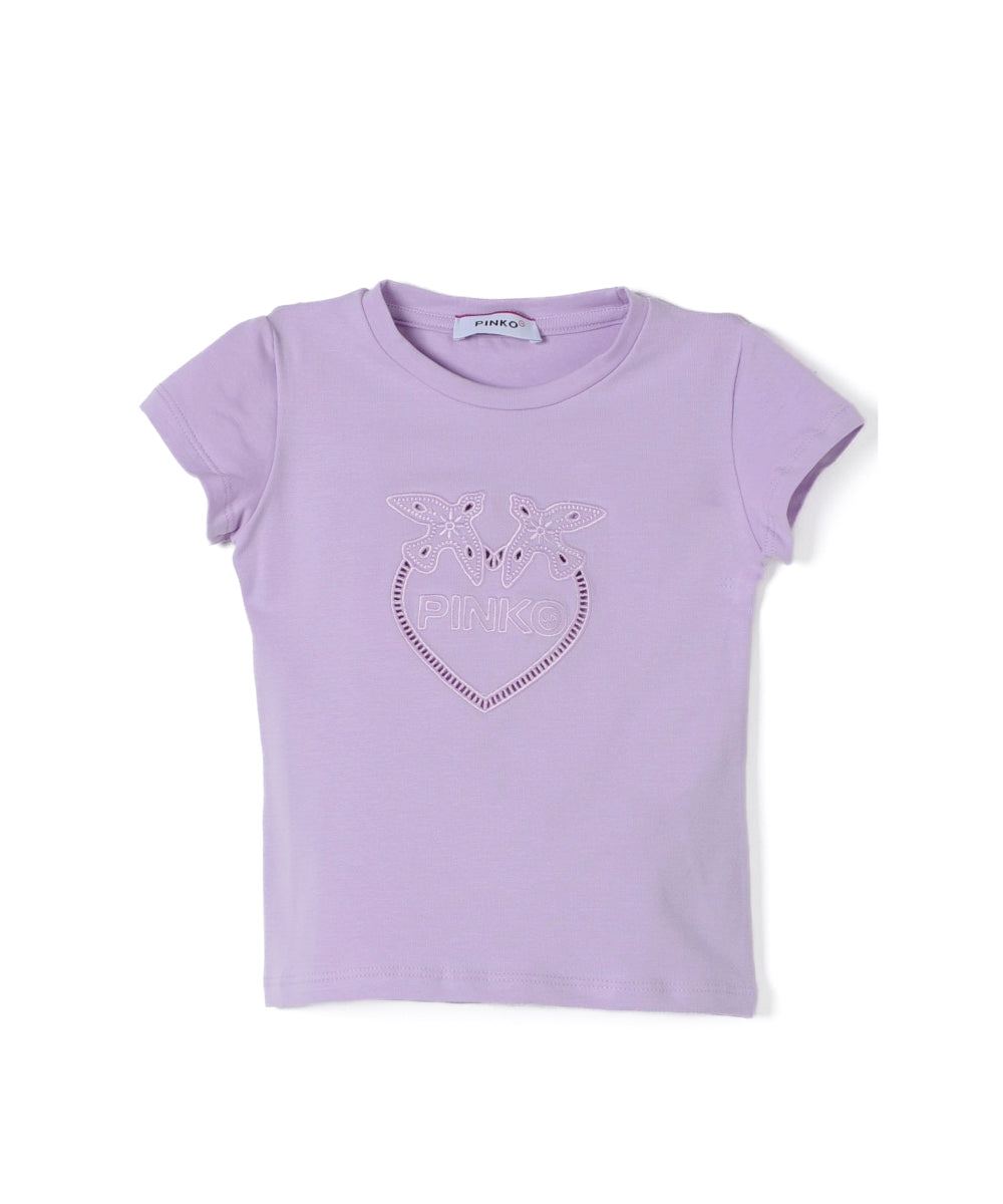 Pinko Kids T-shirt Lilla con Logo Love Birds