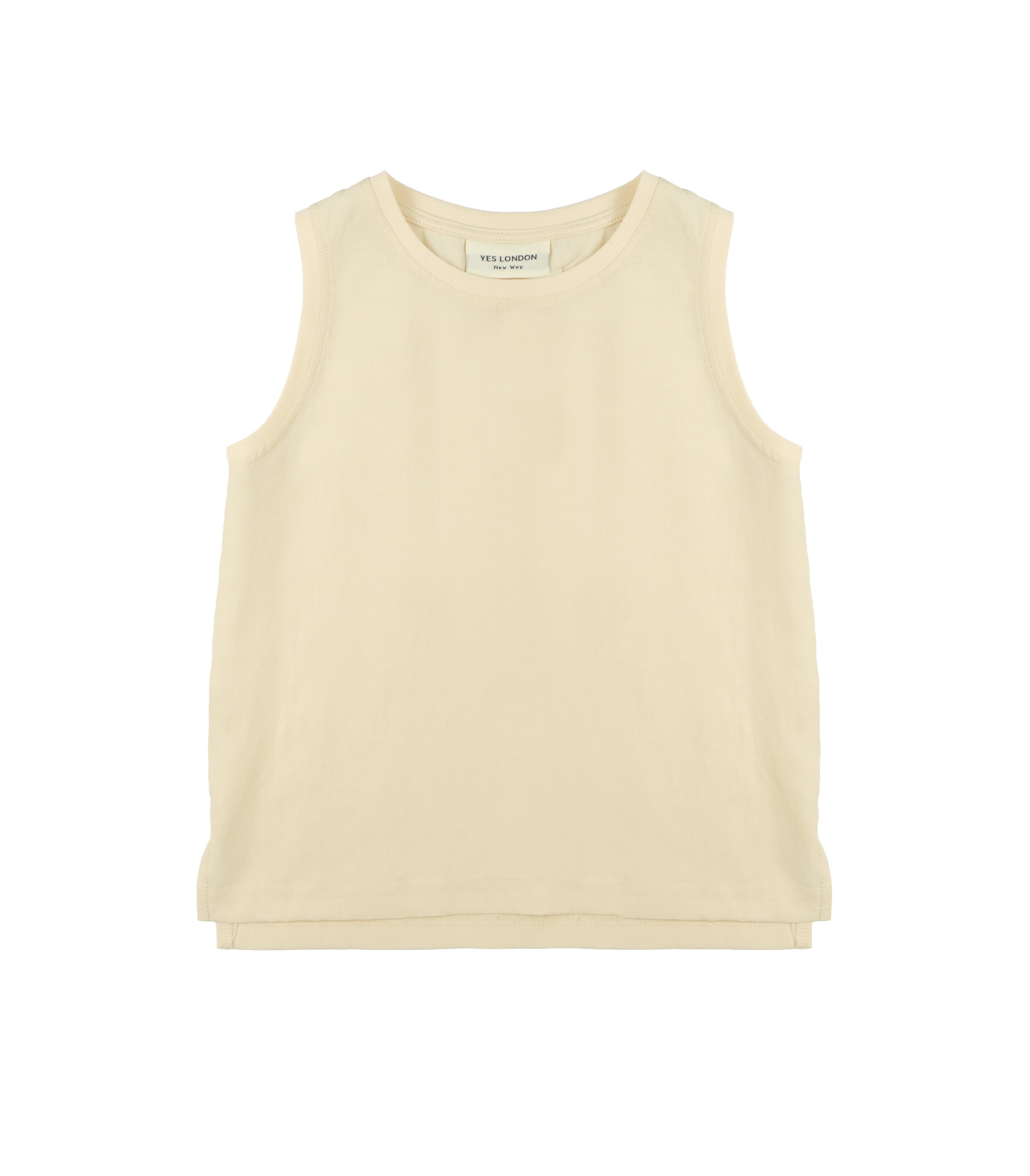 Yes London Kids Canotta Beige Monocolore per Bambini