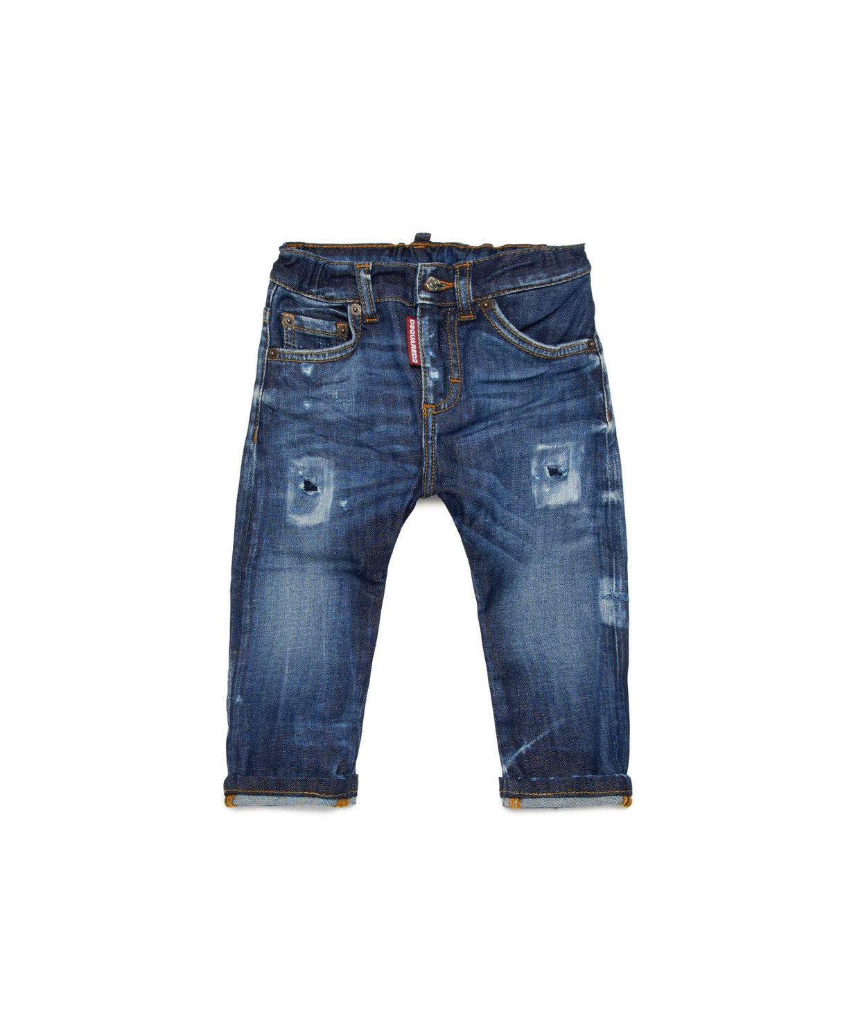 Dsquared2 Kids Jeans Denim Scuro con Rotture per Neonati
