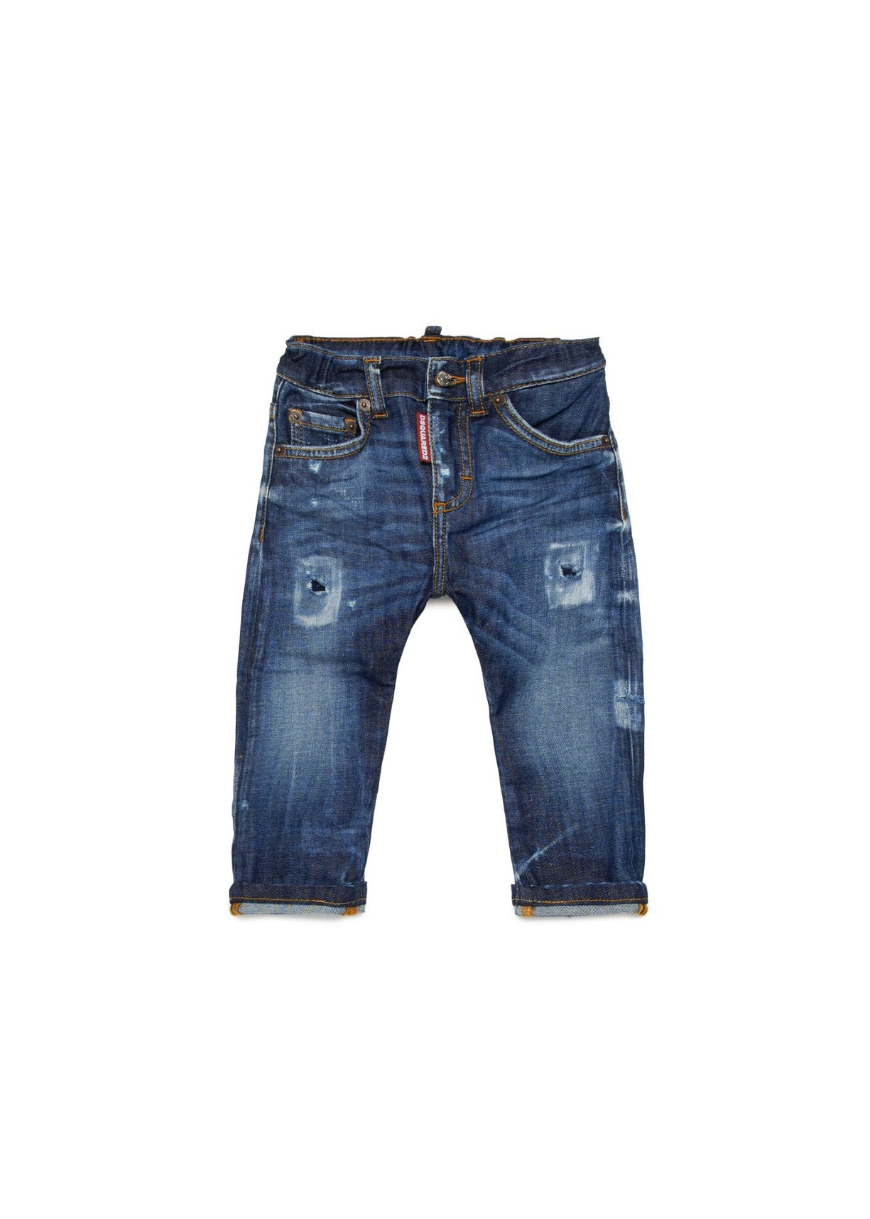 Dsquared2 Kids Jeans Denim Scuro con Rotture per Neonati