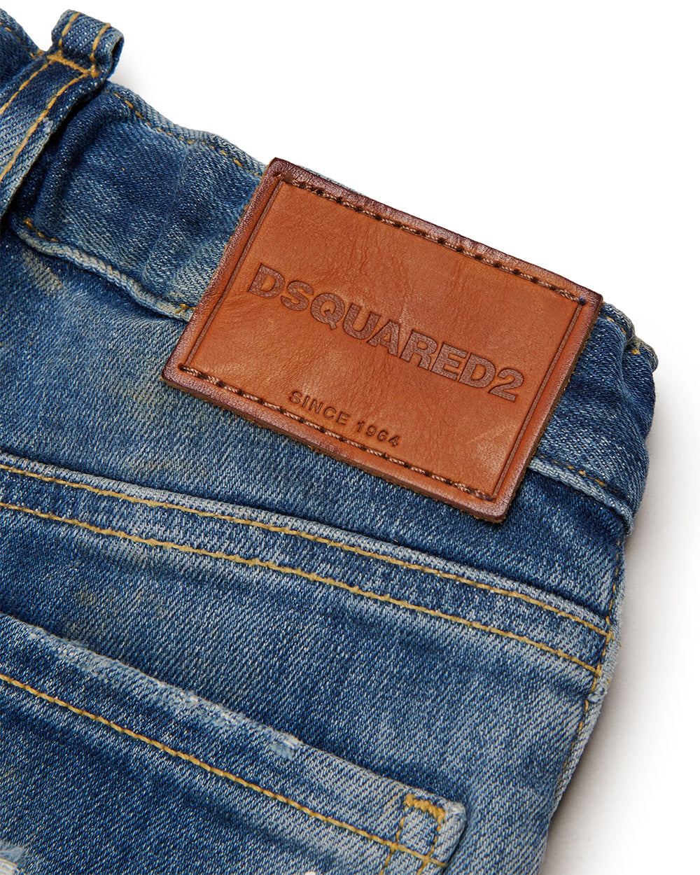 Dsquared2 Kids Pantalone in Denim con Patch per Neonati