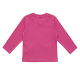 Moschino Kids T-Shirt Manica Lunga Fucsia in Cotone con Teddy Bear e Logo per Bambine