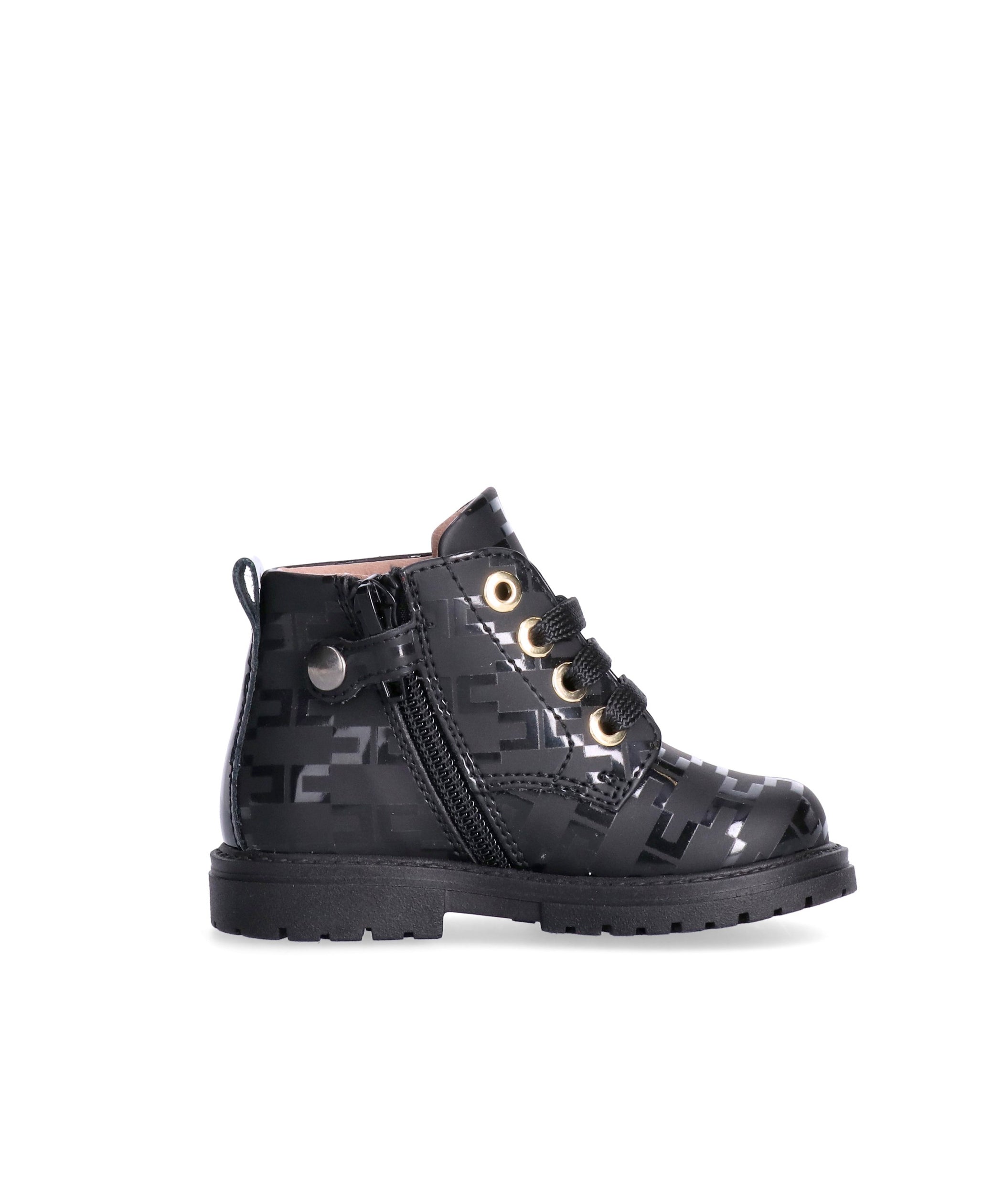 Elisabetta Franchi Tronchetto Nero con Logo All-Over per Neonate