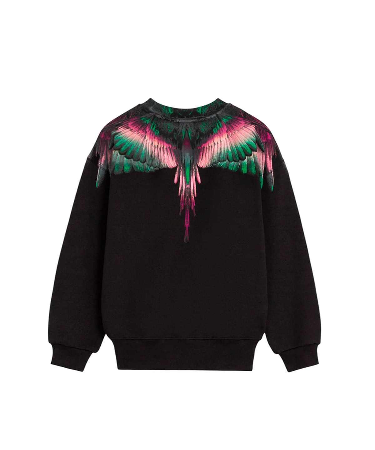 Marcelo Burlon County of Milan Kids Felpa Nera Girocollo con Motivo Aquila per Bambine
