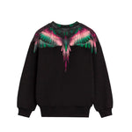 Marcelo Burlon County of Milan Kids Felpa Nera Girocollo con Motivo Aquila per Bambine