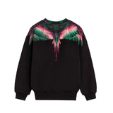 Marcelo Burlon County of Milan Kids Felpa Nera Girocollo con Motivo Aquila per Bambine