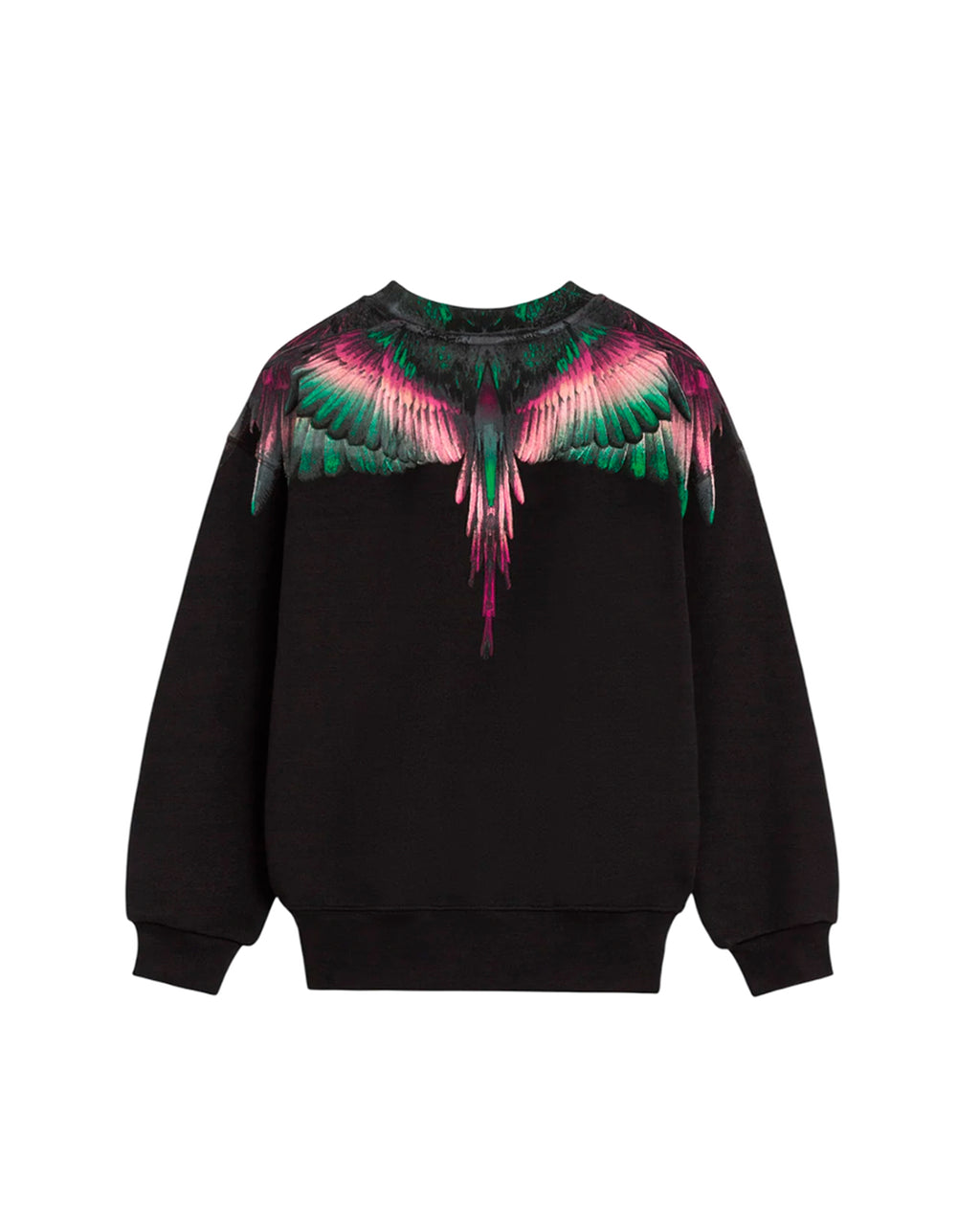 Marcelo Burlon County of Milan Kids Felpa Nera Girocollo con Motivo Aquila per Bambine