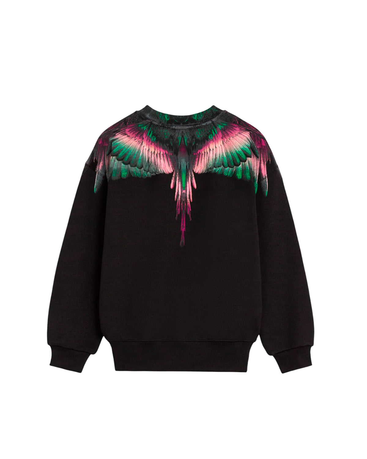 Marcelo Burlon County of Milan Kids Felpa Nera Girocollo con Motivo Aquila per Bambine