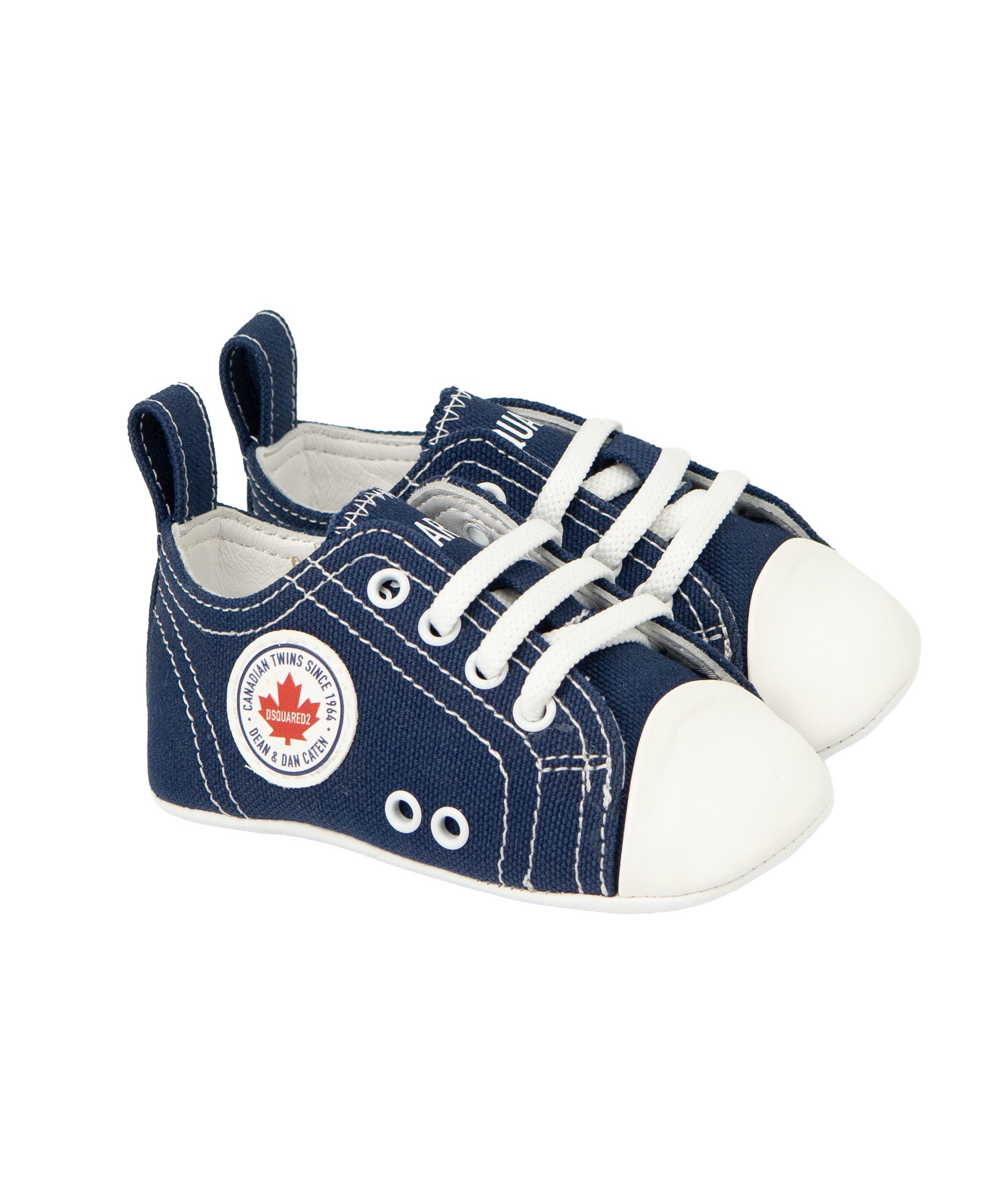Dsquared2 Kids Sneakers in Denim con Logo per Neonati