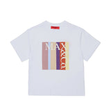 Max&Co Kids T-shirt Bianca con Stampa Logo Multicolore per Bambine