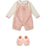 Marlù Salopette 2pz+Scarpina Rosa Pesca per Neonate