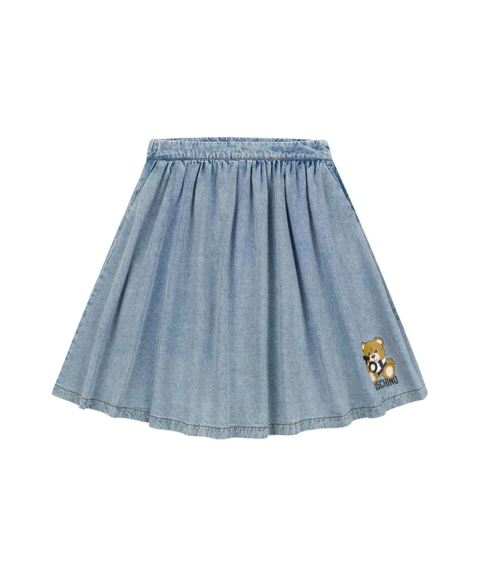 Moschino Kids Gonna in Denim con Stampa Toy per Bambine