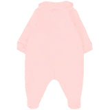 Moschino Kids Tutina con Bavetta e Cappellino Rosa con Logo per Neonate