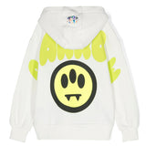 Barrow Kids Felpa con Cappuccio Bianca con Stampa Logo e Smile retro