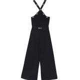 Twinset Kids Tuta in Maglia Nera con Logo Jacquard per Bambine