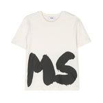 MSGM Kids T-shirt Bianca con Stampa Logo per Bambini