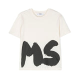 MSGM Kids T-shirt Bianca con Stampa Logo per Bambini